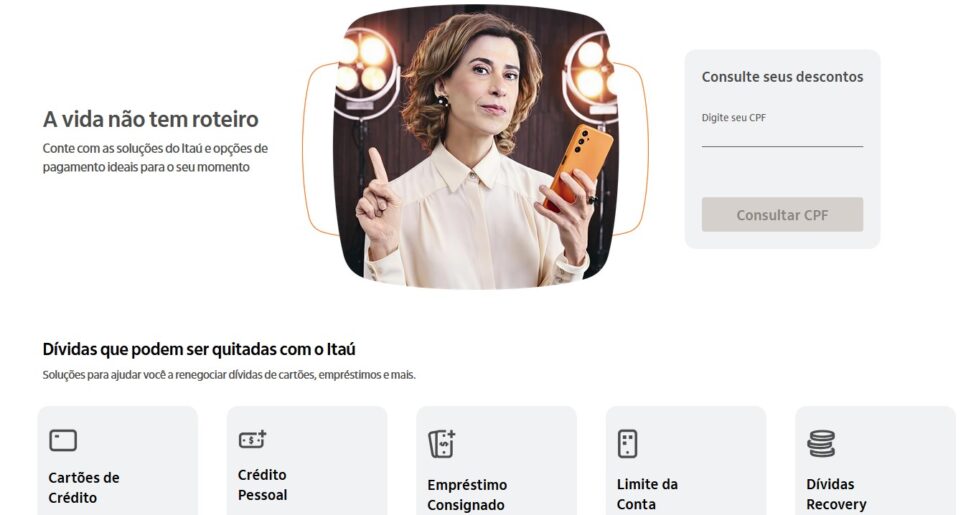 Itaú ajuda clientes a limparem o nome (Foto: Reprodução / Site do Banco) 